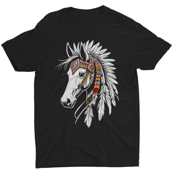 Brave Spirit Horse Graphic Shirt, Wild Mustang Western Theme Tee, S-3XL