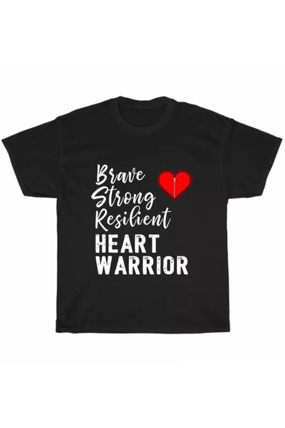 Brave Strong Resilient Heart Warrior Chd Awareness Heart Defect T-Shirt Unisex