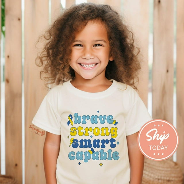 Brave Strong Smart Capable Toddler Shirt, Motivational Awareness Kids ...