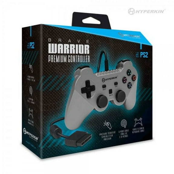 ?Brave Warrior" Premium Controller for PS2 (Silver) - Hyperkin M07303-SL
