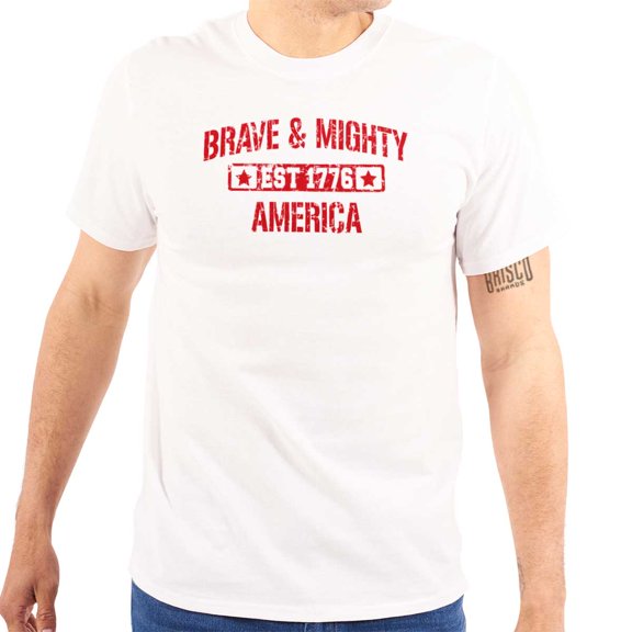 Brave and Mighty America Patriotic Men's Graphic T Shirt Tees Brisco Brands M
