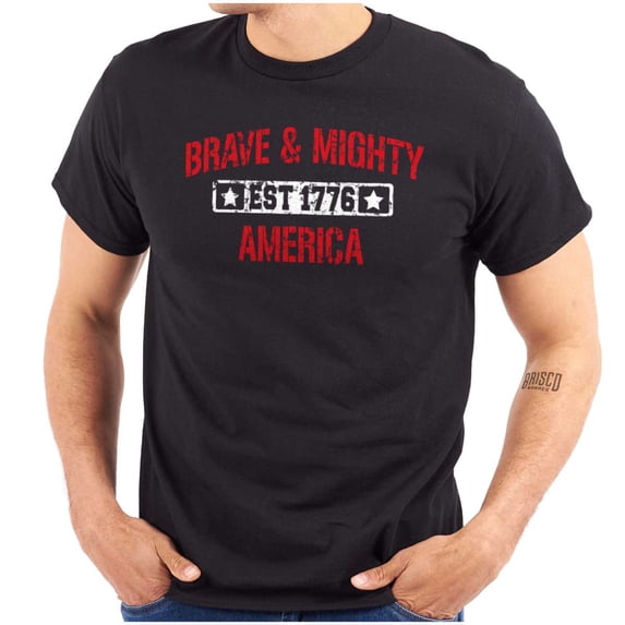Brave and Mighty America Patriotic Men's Graphic T Shirt Tees Brisco Brands X