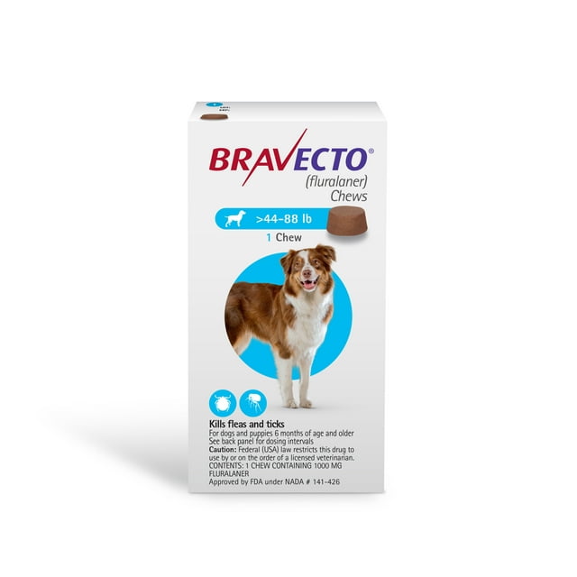 Bravecto Chew for Dogs, 4488 lbs, (Blue Box), 1 Chew (12 weeks supply
