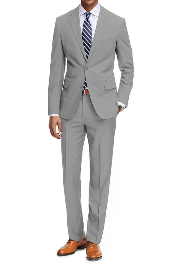 Classic Fit Light Grey Men's Suit Jacket & Pant Set