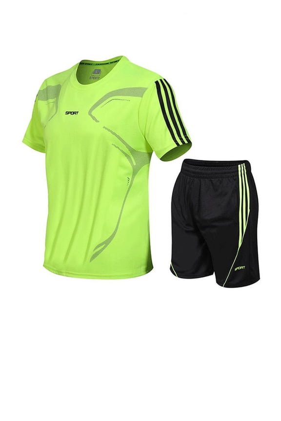 Men's Active Workout 2-Piece T-Shirt and Athletic Shorts Set