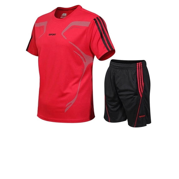 Braveman Men's Active Workout 2-Piece T-Shirt and Athletic Shorts Set