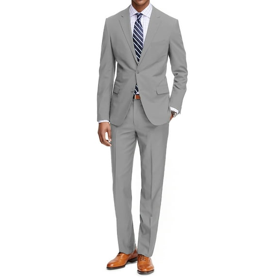 Braveman Men's Classic Fit, Single Breasted, Two Button Suit Jacket & Flat Front Pant Set, 48L/42W