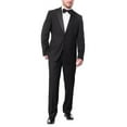 thumbnail image 1 of Braveman Mens Solid Black Classic Fit Tuxedo Suit With Satin Lapels, 1 of 6