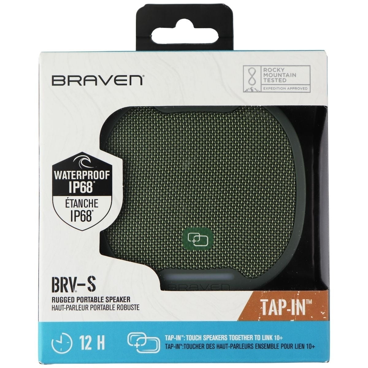Braven Tap-In BRV-S Rugged Portable Bluetooth Speaker Green