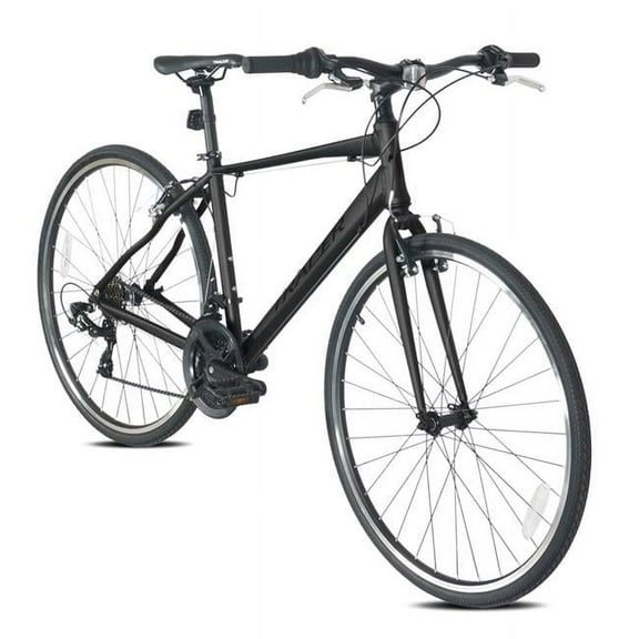 Braver 700C 21 Speed Hybrid Aluminum Road Bike - Large-Matte Black