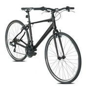Braver 700C 21 Speed Hybrid Aluminum Road Bike - Large-Matte Black
