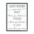 thumbnail image 1 of Braver Stronger Loved Family Inspirational Word Design XXL Framed Giclee Texturized Art by Daphne Polselli, 1 of 7