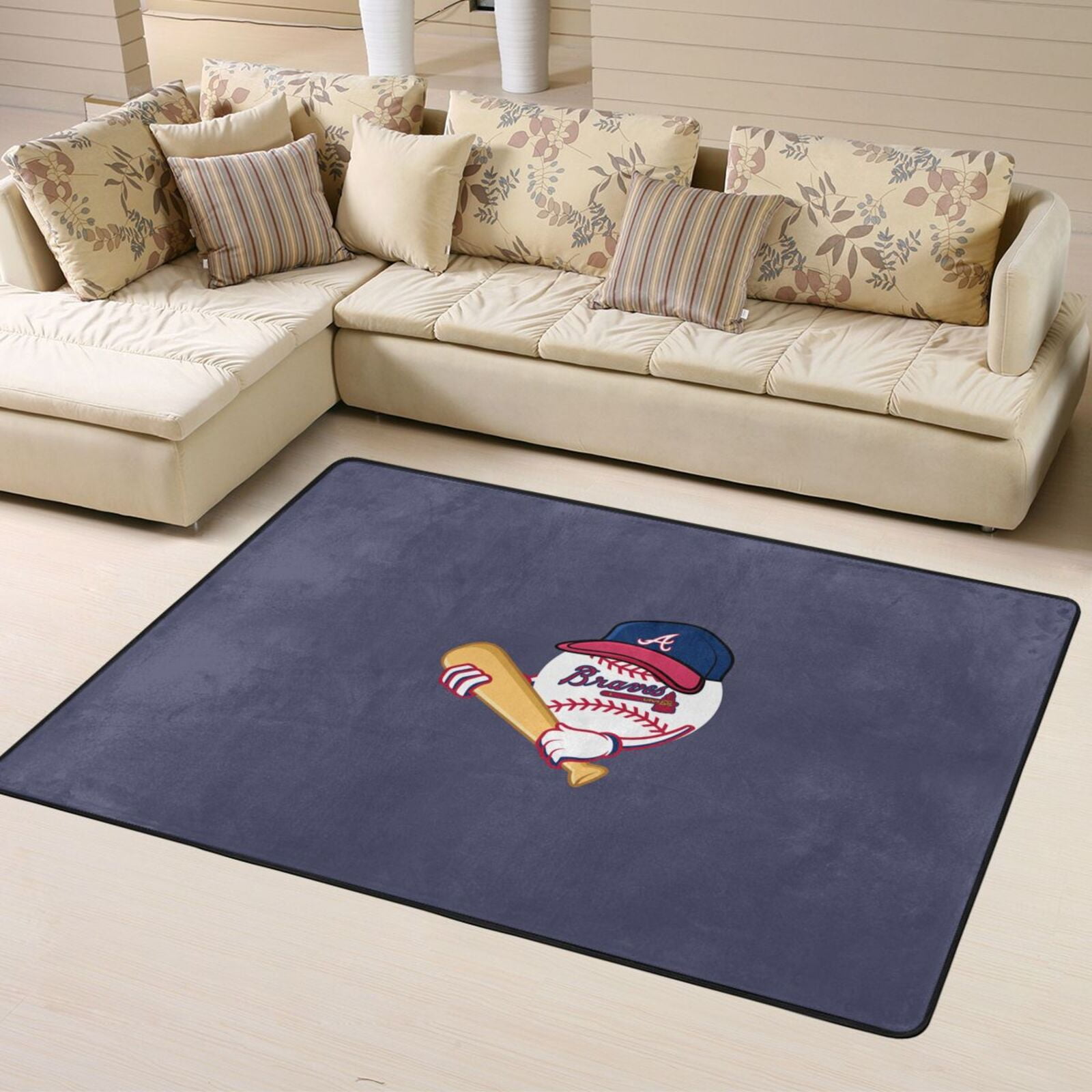 Braves 2025 New Football Team Logo Memory Foam Rug (63×48 in) | Ultra ...