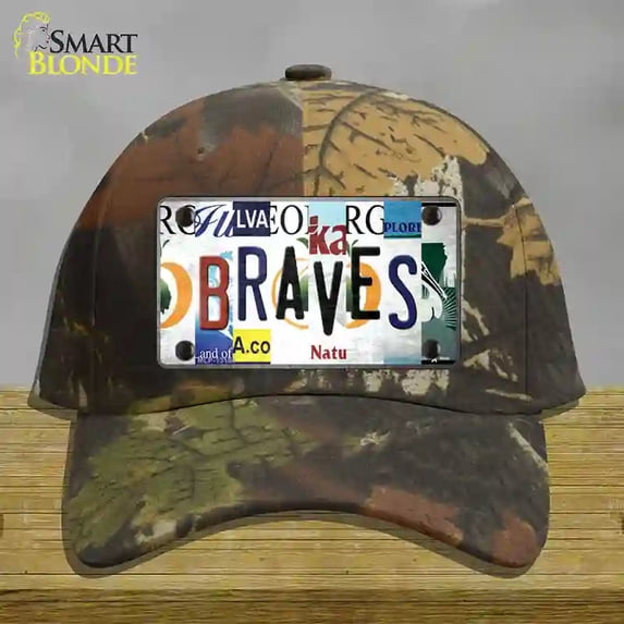 Braves Strip Art Novelty License Plate Hat Tag Cotton Camoflauge