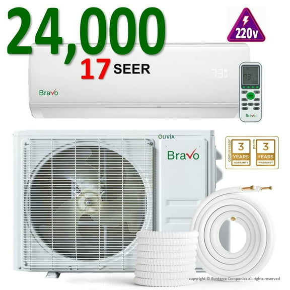 Bravo 24000 BTU Mini Split Air Conditioner Heat Pump 17 Seer 220V