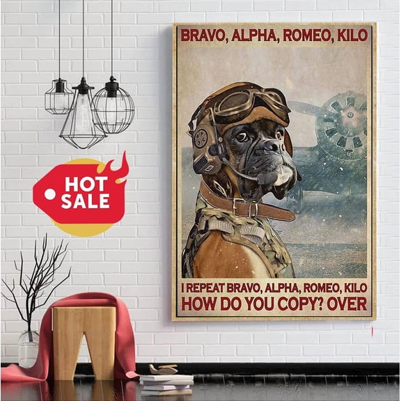 Bravo Alpha Romeo Kilo Pilot Pug Dog Prints For Home Or Office Perfect Gift For Everyone