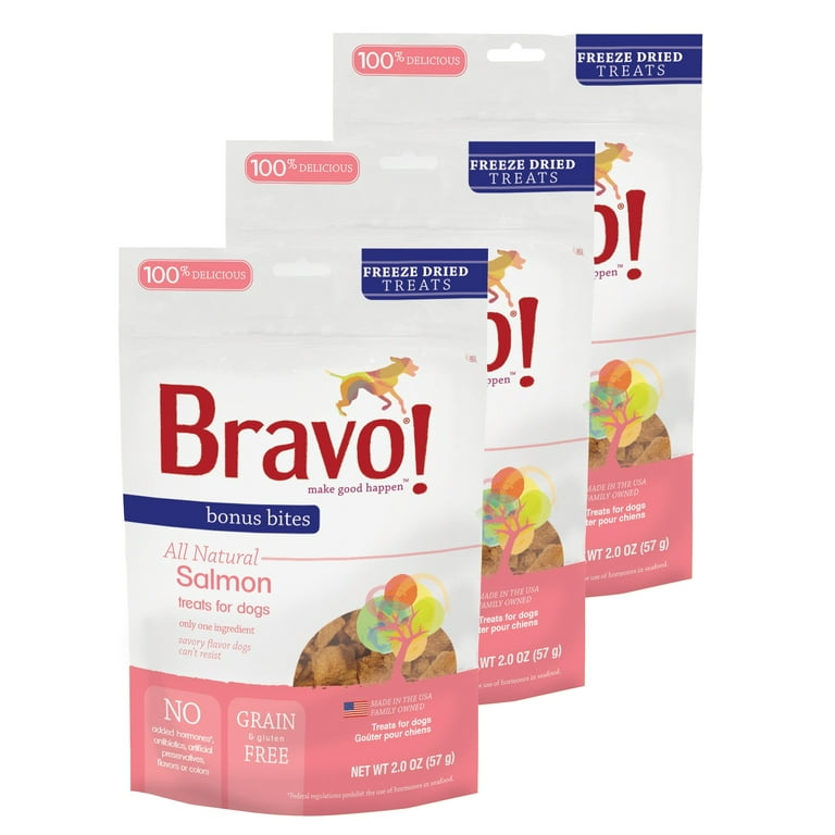 Bravo! Bonus Bites Salmon Freeze-Dried Dog Treats, 2-oz bag Bravo! Bonus Bites Salmon Freeze-Dried Dog Treats, 2-oz bag