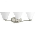 thumbnail image 1 of Bravo Collection Three-Light Brushed Nickel Etched Glass Modern Bath Vanity Light, 1 of 2