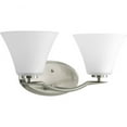 thumbnail image 1 of Bravo Collection Two-Light Brushed Nickel Etched Glass Modern Bath Vanity Light, 1 of 4