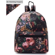 Bravo! Fashion Design Leatherette 12 Backpack - Oil Painting Flowers
