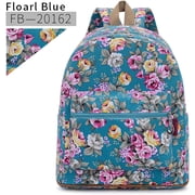 Bravo Floral 14 Inch School Backpack, Beautiful All-Purpose Casual Daypack, Floral Blue