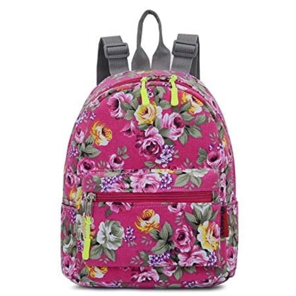 Bravo Floral Mini (10 Inch) School Backpack, Beautiful All-Purpose Casual Daypack, Floral Pink
