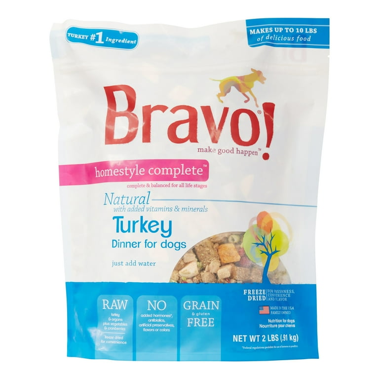 Bravo! Homestyle Complete Grain Free Turkey Freeze-Dried Dog Food Bravo! Homestyle Complete Grain Free Turkey Freeze-Dried Dog Food