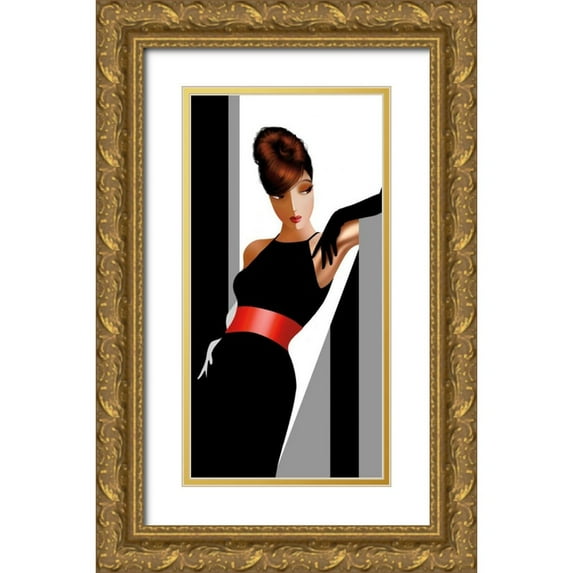 Bravo, Jordan 18x32 Gold Ornate Wood Framed with Double Matting Museum Art Print Titled - Sharon in Grays