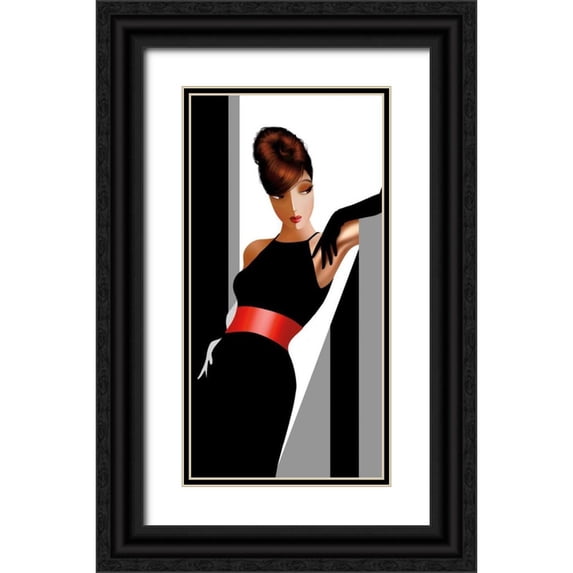 Bravo, Jordan 9x14 Black Ornate Wood Framed with Double Matting Museum Art Print Titled - Sharon in Grays