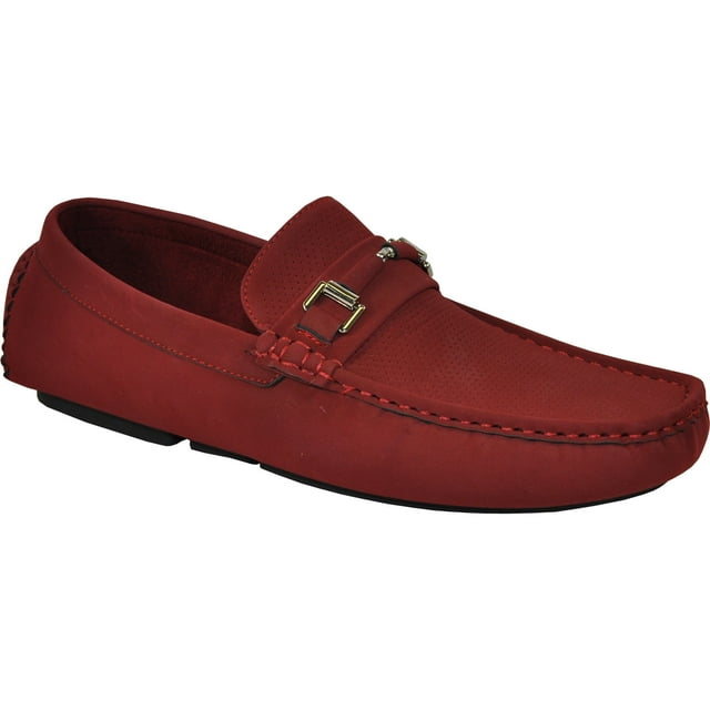 Bravo! Men Casual Shoe Todd-1 Driving Moccasin Red 10M US