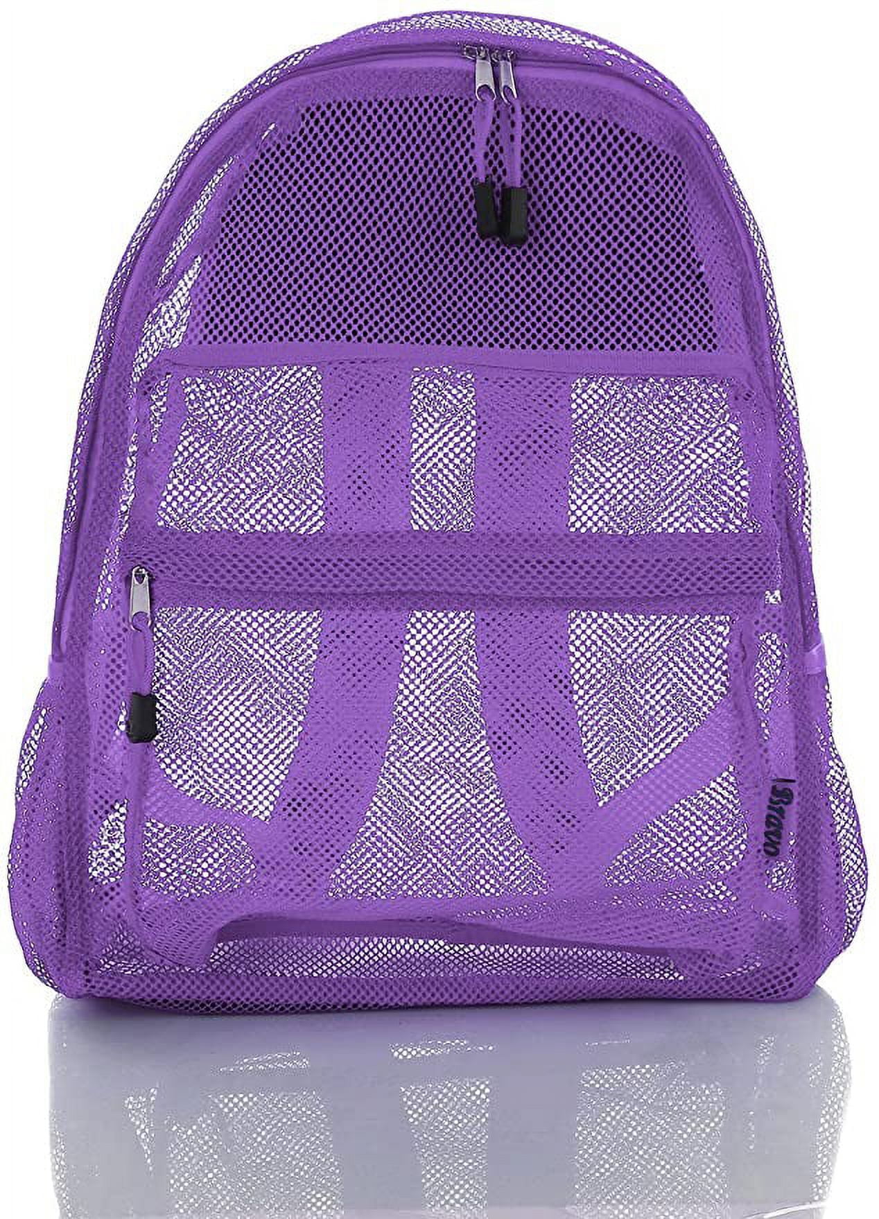 Bravo! Mesh Transparent See Through Backpack - Lavender Purple