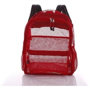 Bravo! Mesh Transparent See Through Backpack - Red