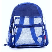 Bravo! Mesh Transparent See Through Backpack - Royal Blue