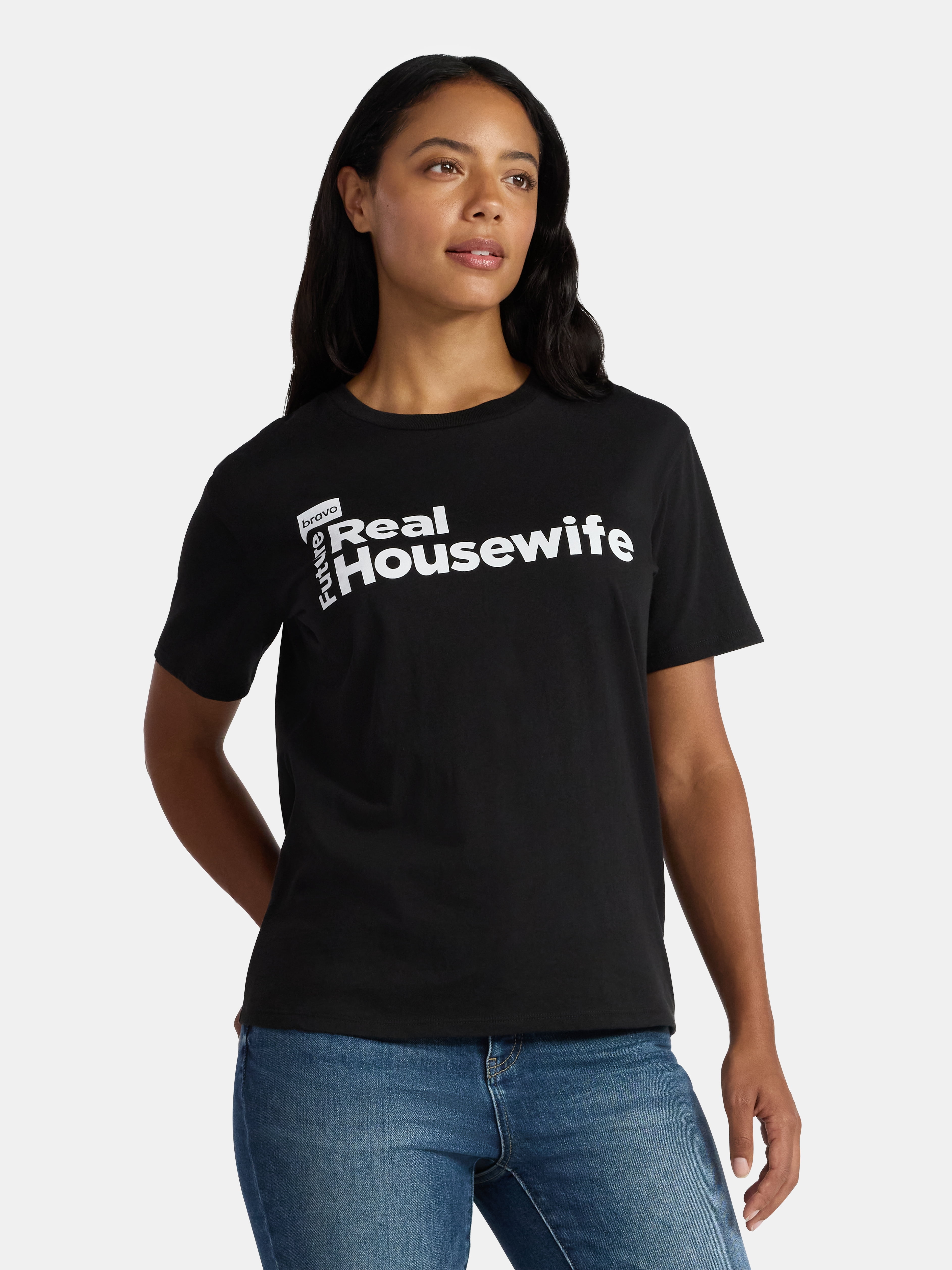 Bravo Women's and Women's Real Housewives Cotton Graphic Tee with Short Sleeves, Sizes XXS-XXL