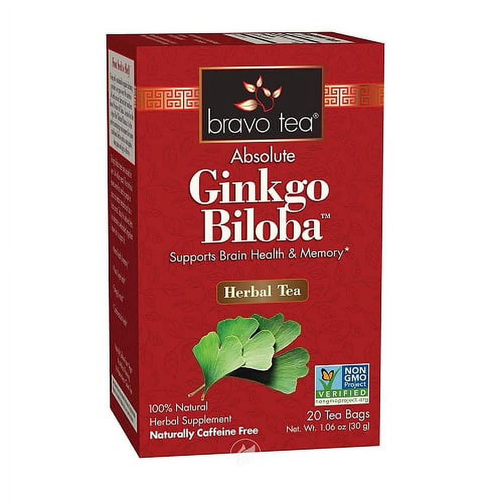 Bravo Tea Absolute Gingko Biloba Herbal Tea Bags, 20 Ea, 3 Pack