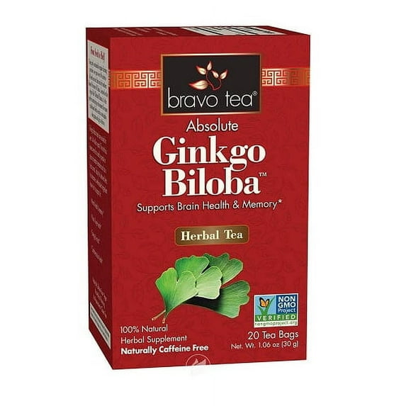 Bravo Tea Absolute Gingko Biloba Herbal Tea Bags, 20 Ea