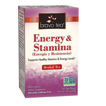 Bravo Tea Energy and Stamina Herbal Tea Bags, 20 Ea, 2 Pack