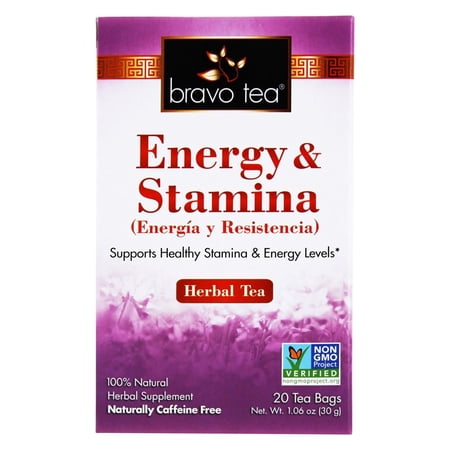 Bravo Tea Energy and Stamina Herbal Tea Bags, 20 Ea