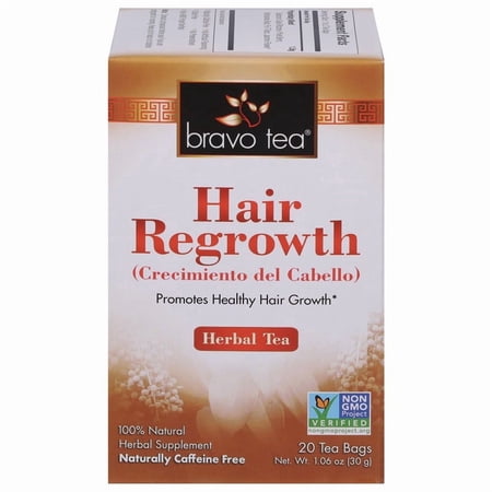 Bravo Tea Hair Regrowth Herbal Tea Caffeine Free, 20 Tea Bags