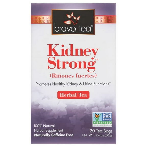 Bravo Tea Kidney Strong Herbal Tea Caffeine Free, 20 Tea Bags