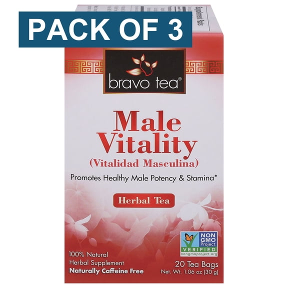 Bravo Teas and Herbs - Tea - Male Vitality - 20 Bag - Pack of 3