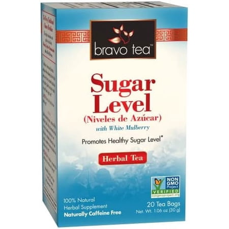 Bravo Tea Sugar Level Caffeine Free, 20 Tea Bags