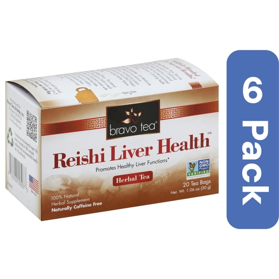 Bravo Teas Reishi Liver Health Tea 20 Bags (Pack of 6)