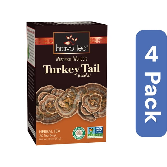 Bravo Teas Turkey Tail Tea 20 Pack 1.06 oz (Pack Of 4)