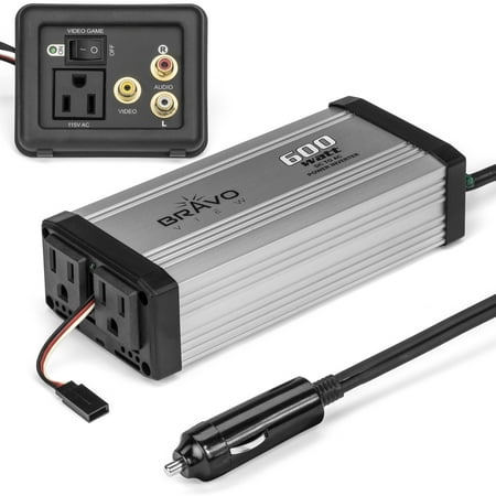 Bravo View INV-600 - 600-Watt Power Inverter with Audio/Video Gameplate