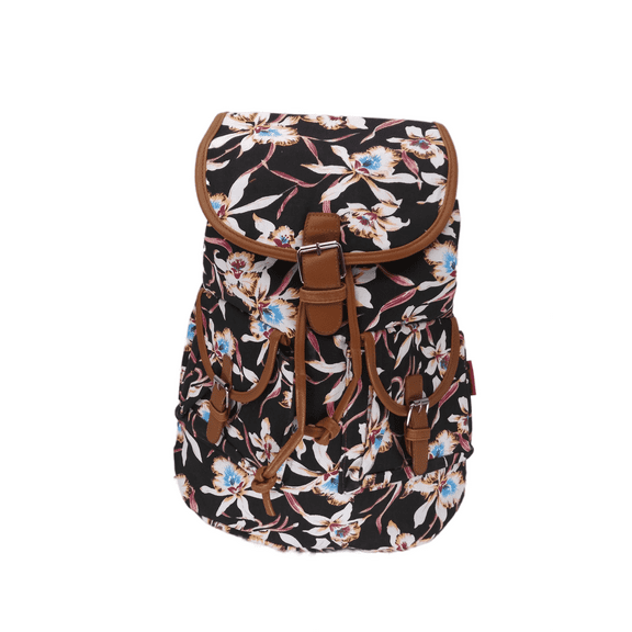Bravo! Women's Backpack Floral Waterlily Rucksack Drawstring