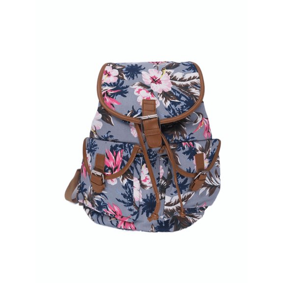 Bravo! Women's Backpack Flower Bloom Leaves Nature Rucksack Drawstring Bag