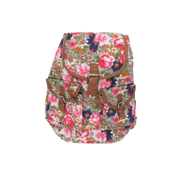 Bravo! Women's Backpack Flower Bloom Leaves Nature Rucksack Drawstring Bag