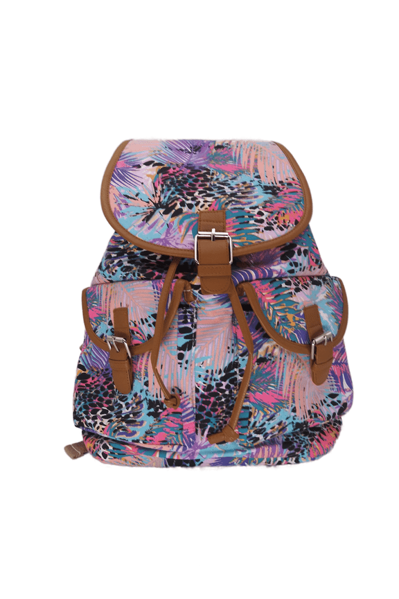 Women's Backpack Island Tropical Pattern Rucksack Drawstring