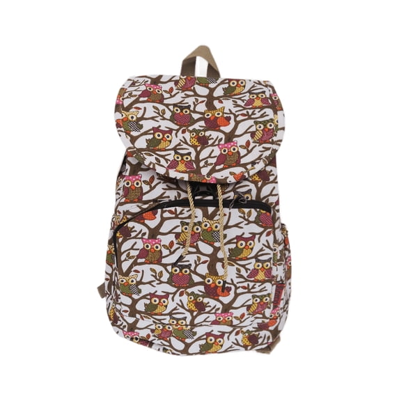 Bravo! Women's Adjustable Straps Canvas Backpack, White